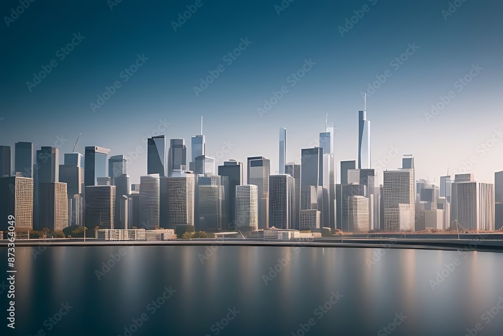 Obraz premium Modern city landscape design with busy roads and sky