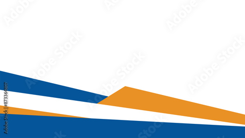 Modern blue and orange background isolated on white for business presentation, banner, certificate, brochure