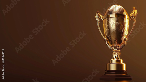 Rugby World Cup Trophy 2023 Isolated background 3D illustration