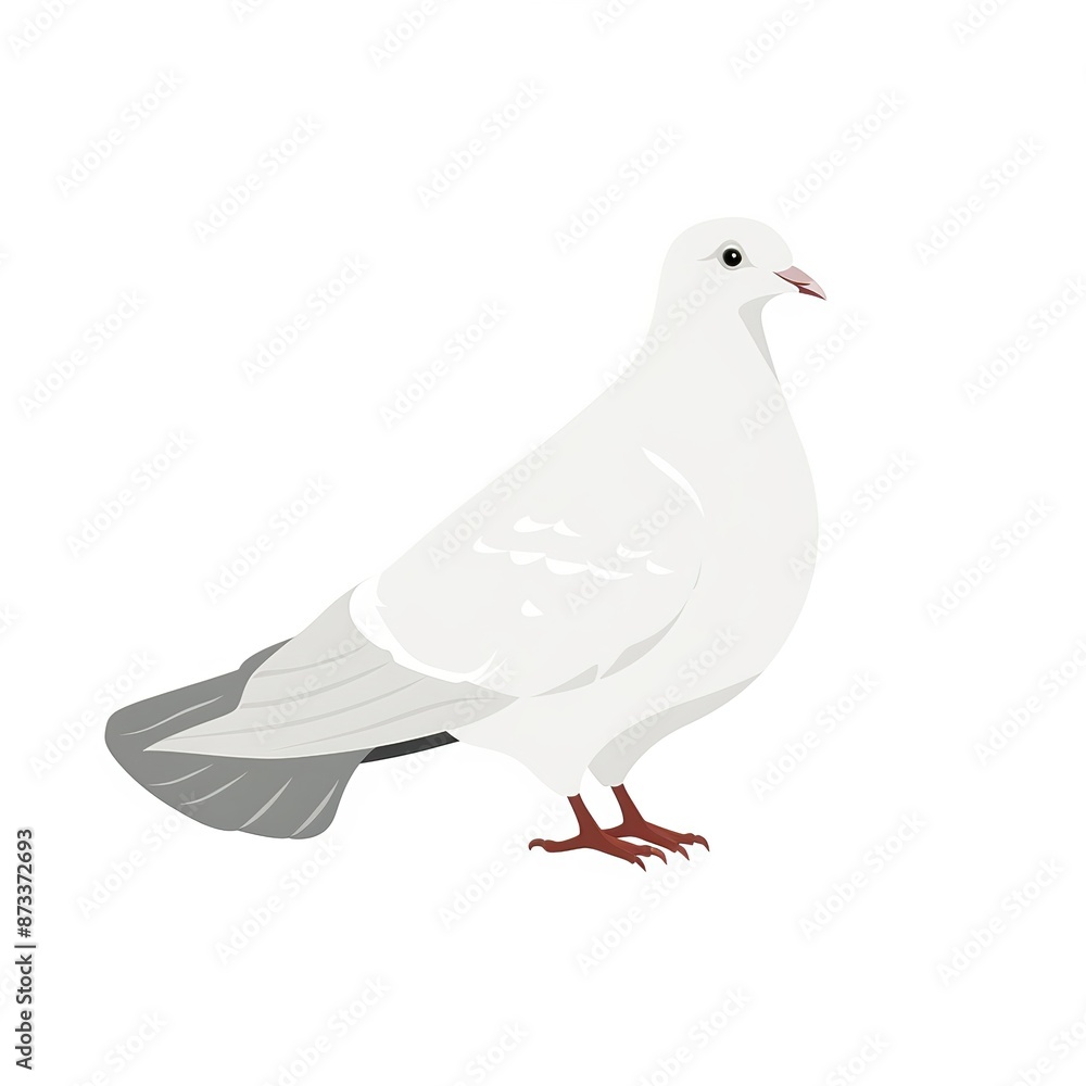 Obraz premium Dove Minimalist fashion cartoon isolated whitebackground