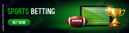 Sports betting banner. Banner for a website. Vector illustration.