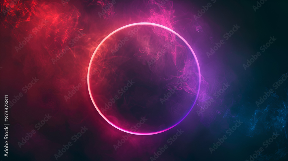 Neon Circle on Dark Background Neon Circle on Dark Background
