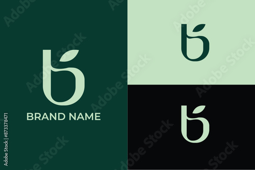 Luxury initial B and leaf logo design with line art, letter b leaf logo design Vector, Modern cosmetic logo design vector icon, Herbal leaf logo monogram b letter initial, boutiques, beauty