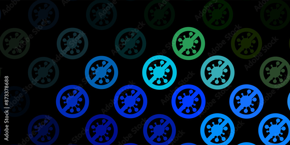 Dark Blue, Green vector template with flu signs. Dark Blue, Green vector template with flu signs.