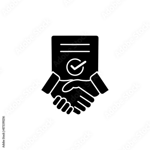 Partnership and handshake concept editable stroke outline icon isolated on white background flat vector illustration. Pixel perfect.