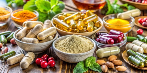 Natural Supplements and Herbs - Capsules, Powder and Seeds for Wellness