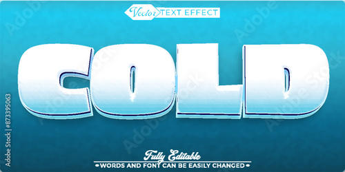 Cartoon Blue Iced Vector Editable Text Effect Template