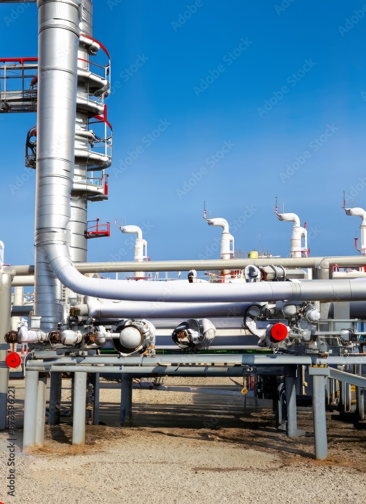 petrol and gas pipeline during the refinery process. High quality photo , generated by AI. High quality photo petrol and gas pipeline during the refinery process. High quality photo , generated by AI. High quality photo
