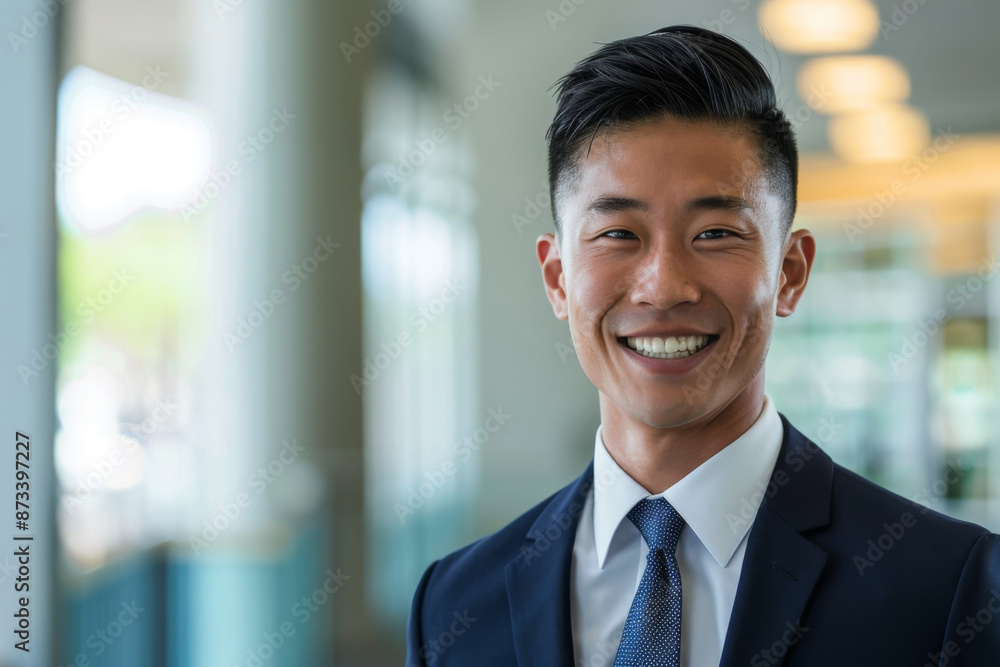 East Asians handsome man smiling, Financial Advisor East Asians handsome man smiling, Financial Advisor