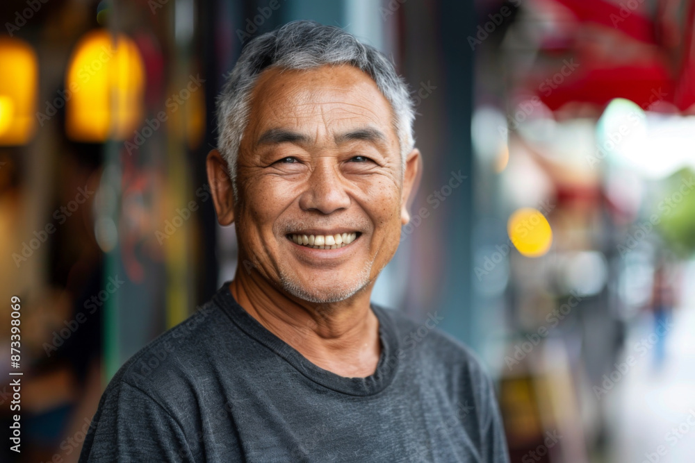 East Asians handsome man smiling, dad East Asians handsome man smiling, dad