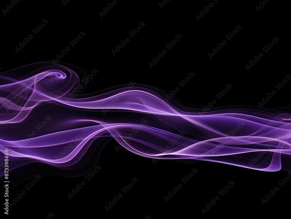 Abstract purple smoke waves on black background Abstract purple smoke waves on black background