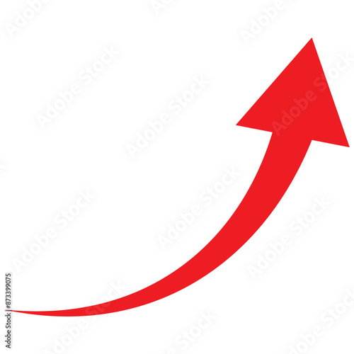 Growing business red arrow on white, Profit red arrow, Vector illustration.Business concept, growing chart. Concept of sales symbol icon with arrow moving up. Economic Arrow With Growing Trend