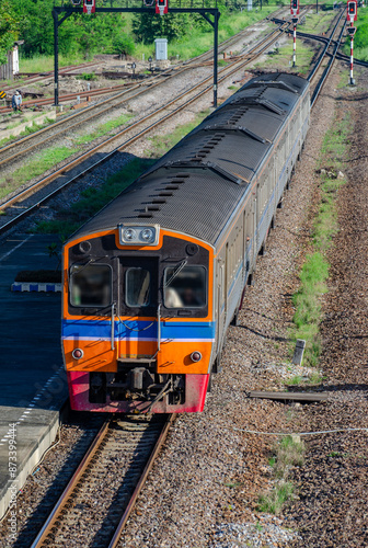 Картината върху платно Diesel railcar on the railway State Railway of Thailand