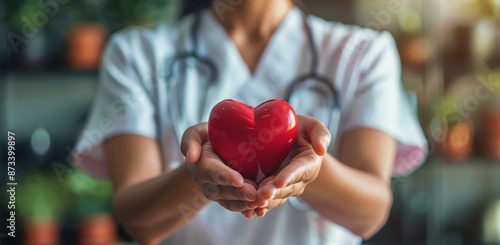 Person Holding Red Heart in Hands