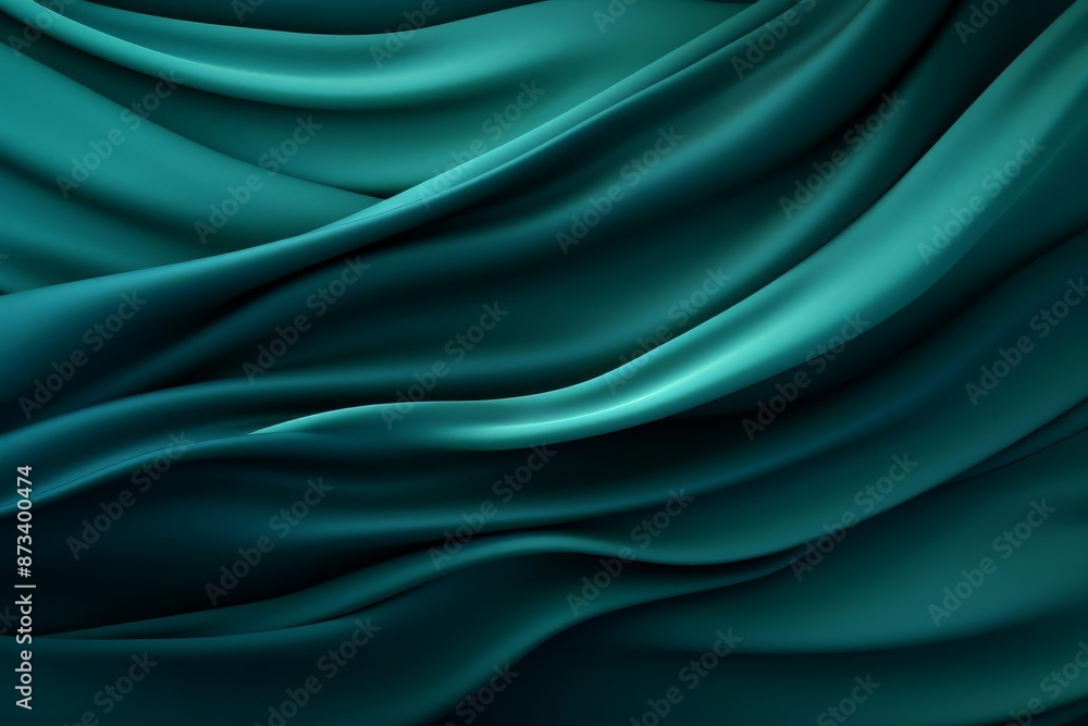 Obraz premium Smooth Teal Fabric with Elegant Draping
