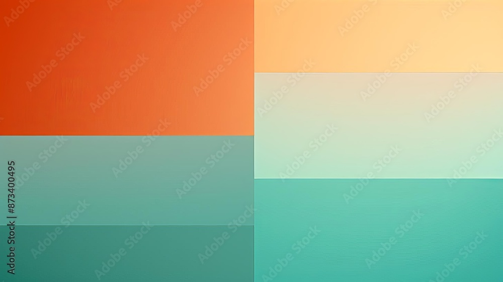 Fototapeta premium Abstract Geometric Shapes in Orange and Teal