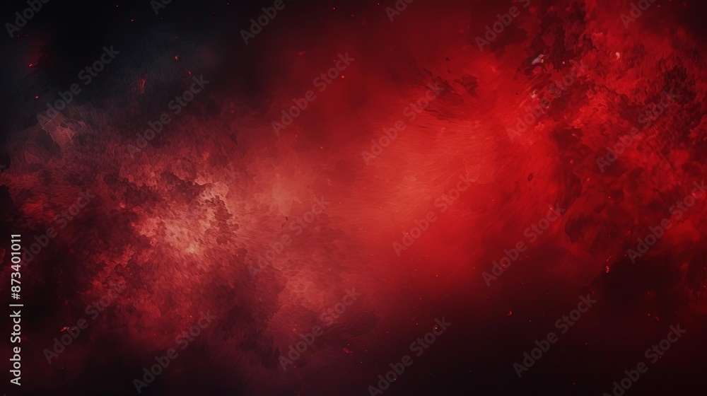 Fiery Red and Dark Nebula in Deep Space Fiery Red and Dark Nebula in Deep Space