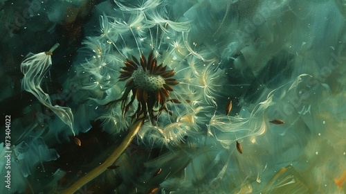 Wallpaper Mural  Dandelion in Wind with Fish Swimming Torontodigital.ca