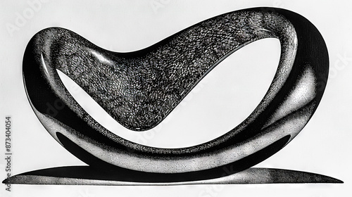 Wallpaper Mural   A monochrome image of a curvaceous sculpture featuring a wavy motif atop it Torontodigital.ca