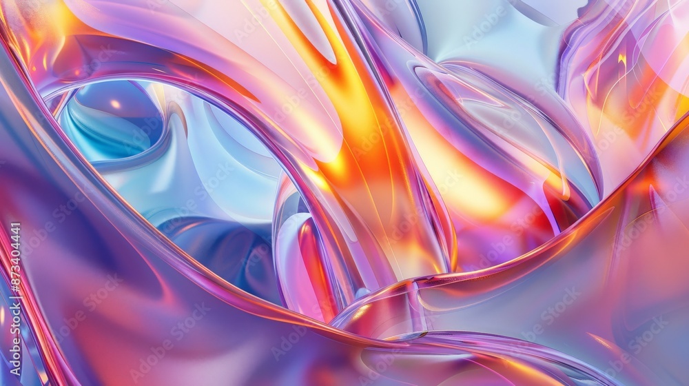 Naklejka premium An abstract representation of vivid and vibrant liquid textures with swirling patterns, creating a visually stimulating and colorful image with a sense of motion and fluidity.