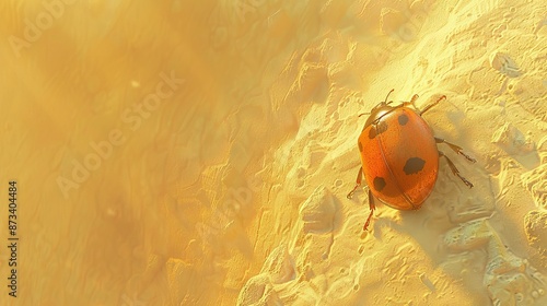 Wallpaper Mural   A red bug sits on a sandy beach next to the water Torontodigital.ca