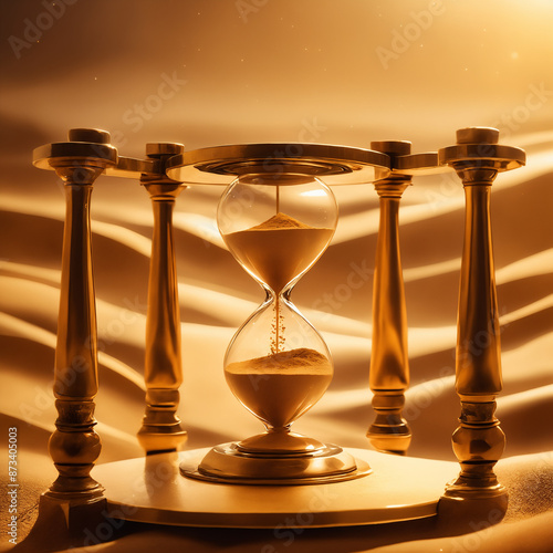 Golden Hourglass in the Desert.