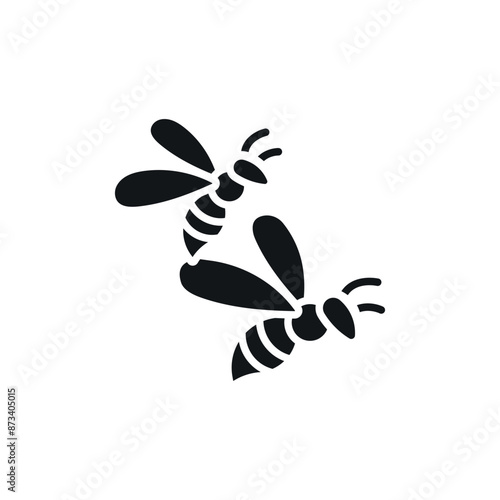 Bees simple glyph icon. Vector solid isolated black illustration.