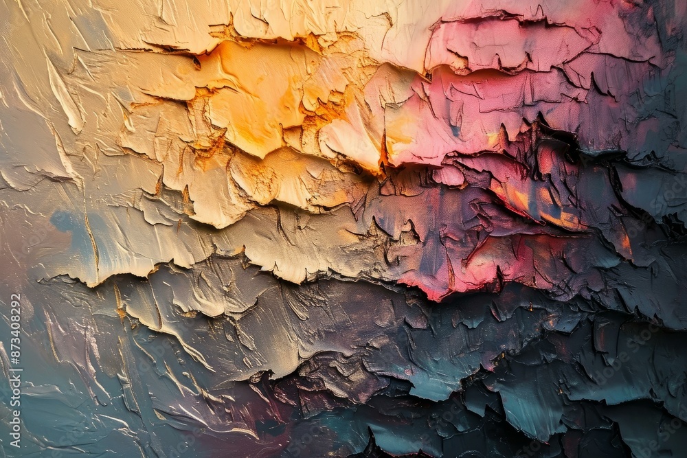 Colorful abstract texture with oil paint strokes simulating a vivid sunset palette Colorful abstract texture with oil paint strokes simulating a vivid sunset palette