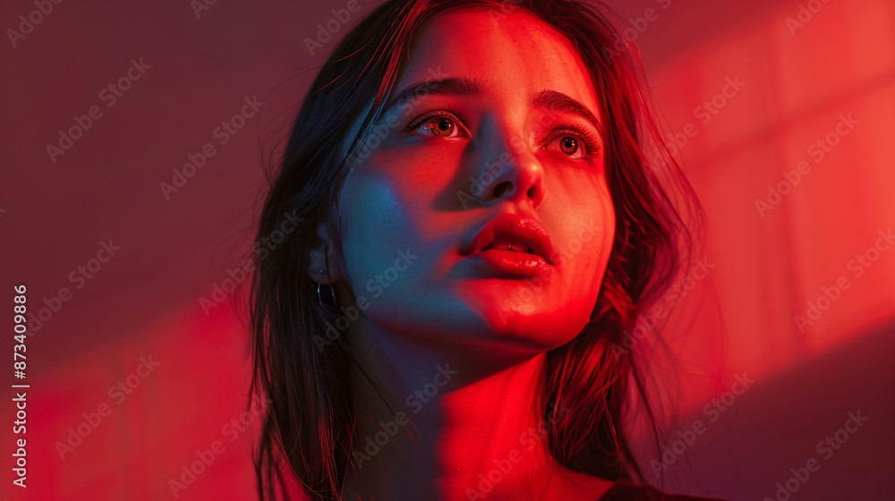 Attractive female's expression on a plain background. A wonderful depiction of beauty and charm. Attractive female's expression on a plain background. A wonderful depiction of beauty and charm.
