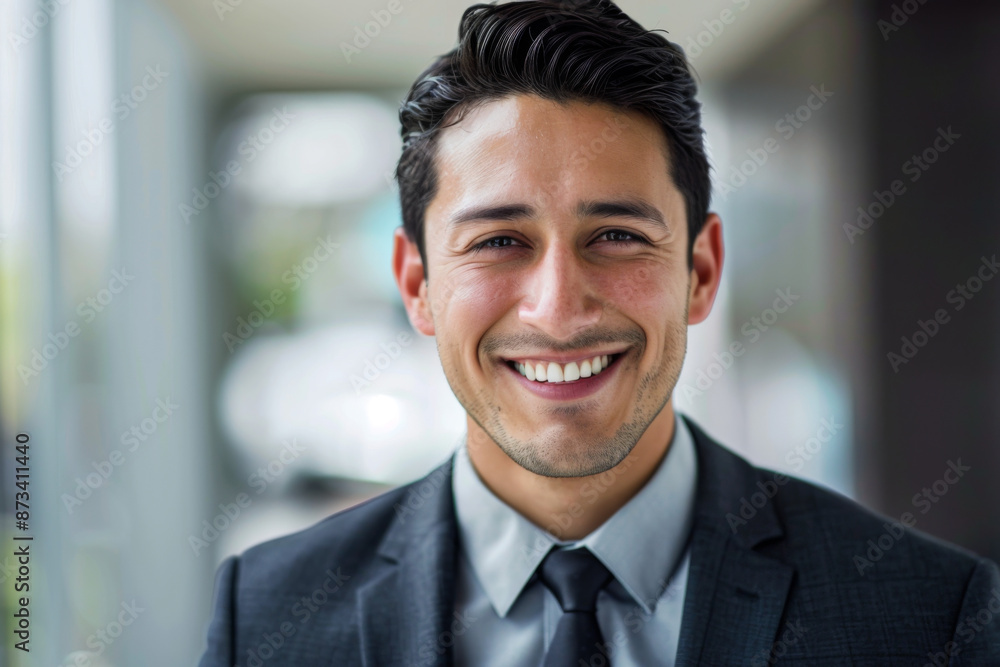 Hispanic handsome man smiling, banker Hispanic handsome man smiling, banker