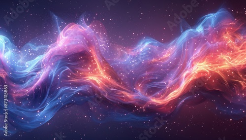 Abstract Cosmic Waves of Light and Color