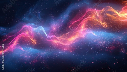 Abstract Cosmic Nebula with Glowing Particles © jongaNU