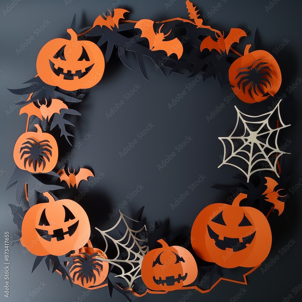 Halloween Themed background in a paper-cut out style Halloween Themed background in a paper-cut out style