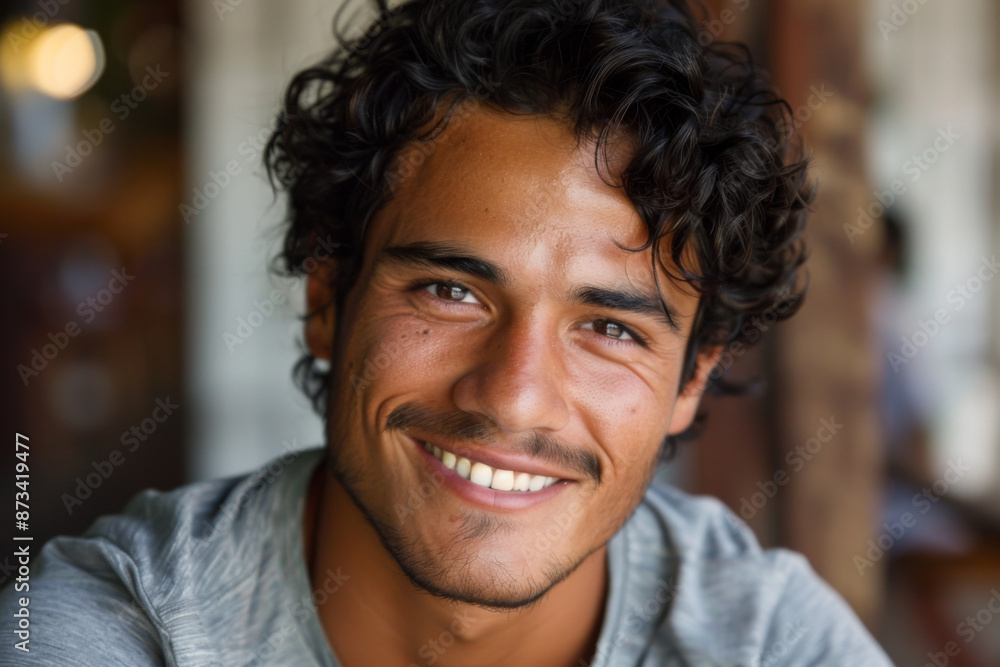 Obraz premium Hispanic handsome man smiling, informal