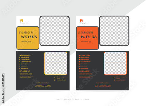 Construction corporate flyer or poster design