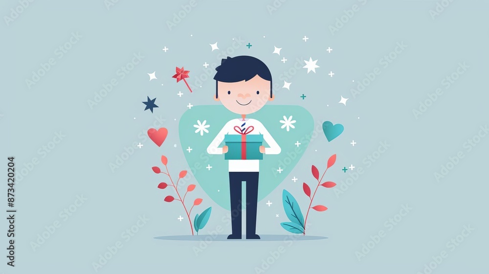 Employee recognition, awarding top performer, flat design illustration Employee recognition, awarding top performer, flat design illustration