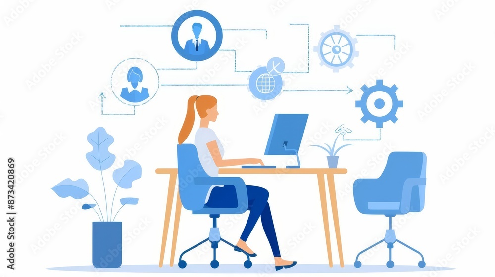 Proactive hiring programs, candidate interviews, flat design illustration Proactive hiring programs, candidate interviews, flat design illustration
