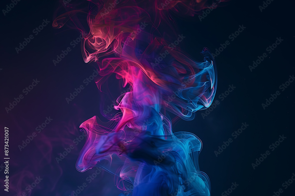 Floating smoke-like shapes in various colors on a black background, creating an ethereal and mesmerizing visual effect. Floating smoke-like shapes in various colors on a black background, creating an ethereal and mesmerizing visual effect.