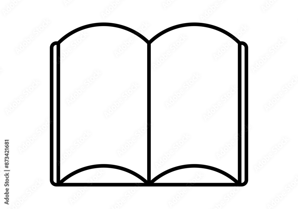 Icono negro de libro abierto en fondo blanco Icono negro de libro abierto en fondo blanco