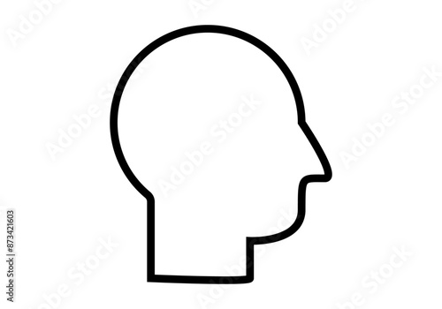 Icono negro de cabeza en fondo blanco