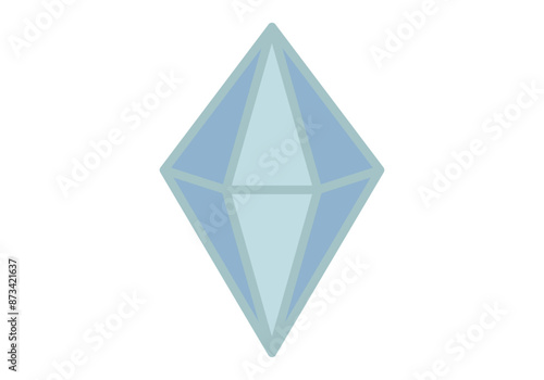 Icono azul de diamante en fondo blanco