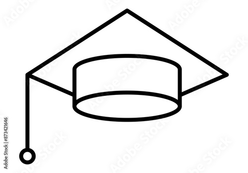 Icono negro de gorro de graduación