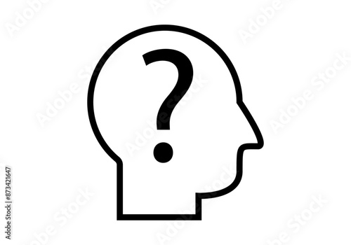 Icono negro de cabeza con interrogación