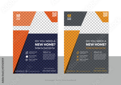 Construction corporate flyer or poster design