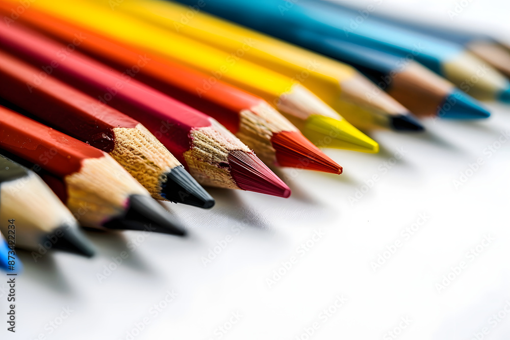 Color pencils on white background Color pencils on white background
