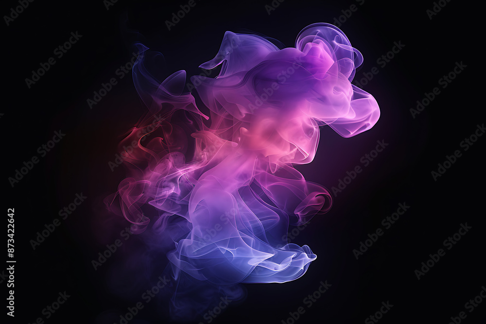 Floating smoke-like shapes in various colors on a black background, creating an ethereal and mesmerizing visual effect. Floating smoke-like shapes in various colors on a black background, creating an ethereal and mesmerizing visual effect.