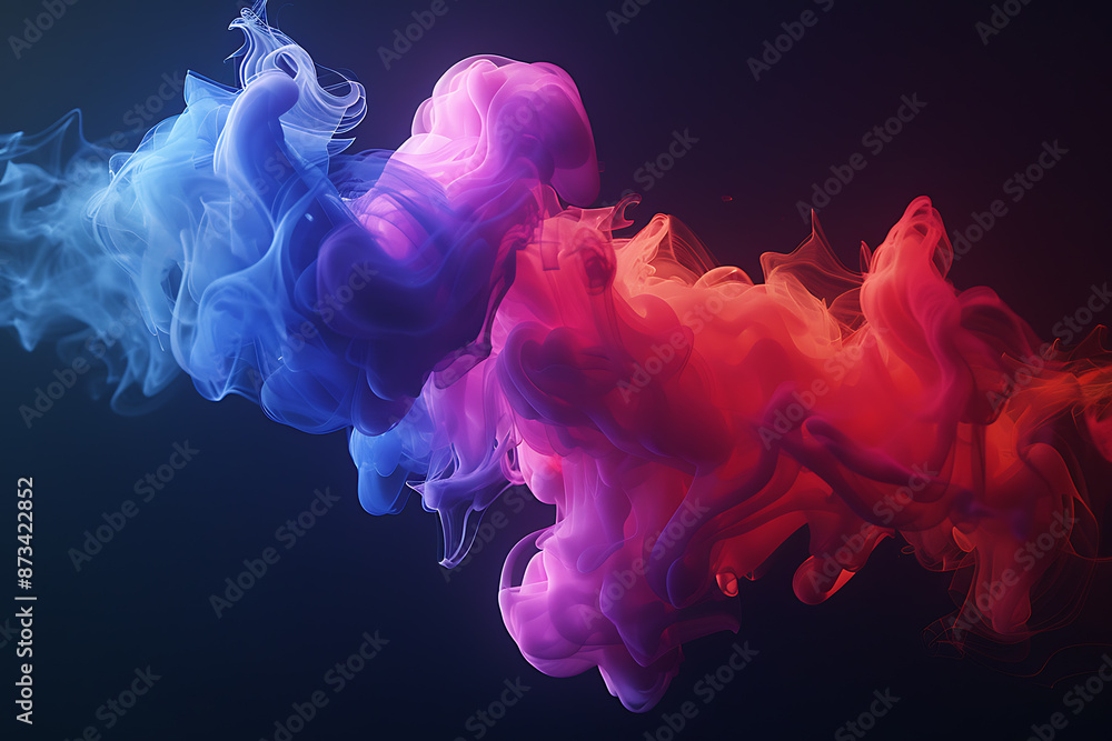 Floating smoke-like shapes in various colors on a black background, creating an ethereal and mesmerizing visual effect. Floating smoke-like shapes in various colors on a black background, creating an ethereal and mesmerizing visual effect.