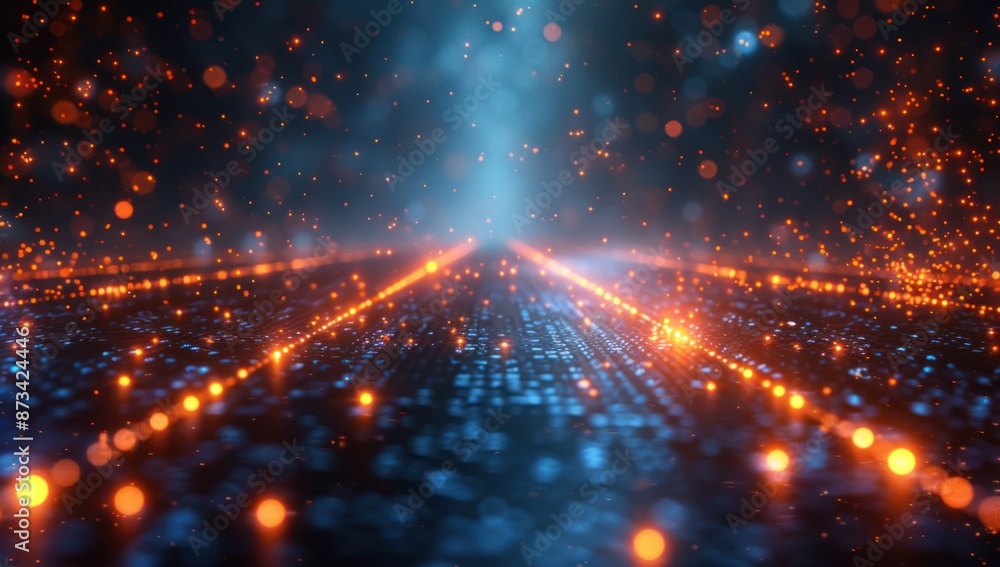 Obraz premium Abstract Digital Pathway with Glowing Lights