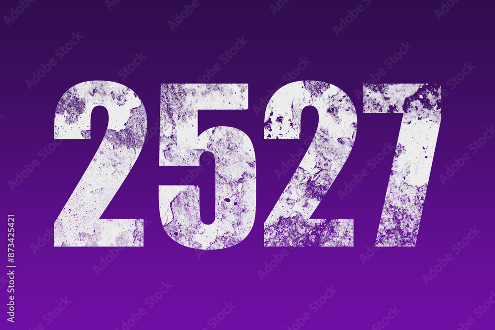 flat white grunge number of 2527 on purple background. flat white grunge number of 2527 on purple background.