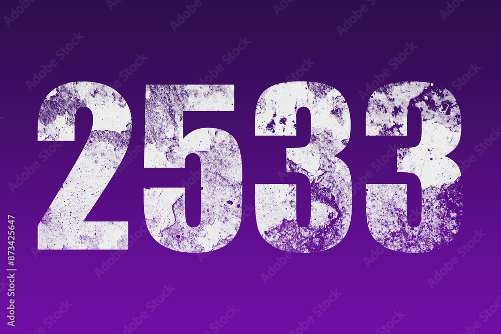 flat white grunge number of 2533 on purple background. flat white grunge number of 2533 on purple background.